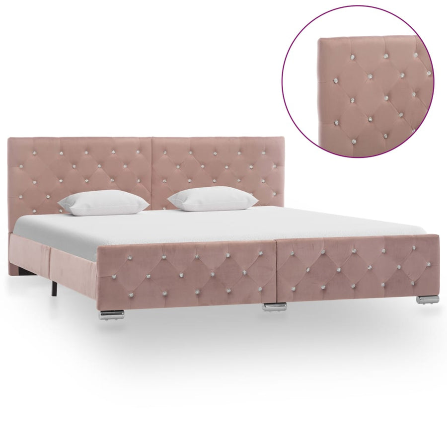Bedframe Fluweel 180 x 200 cm Roze