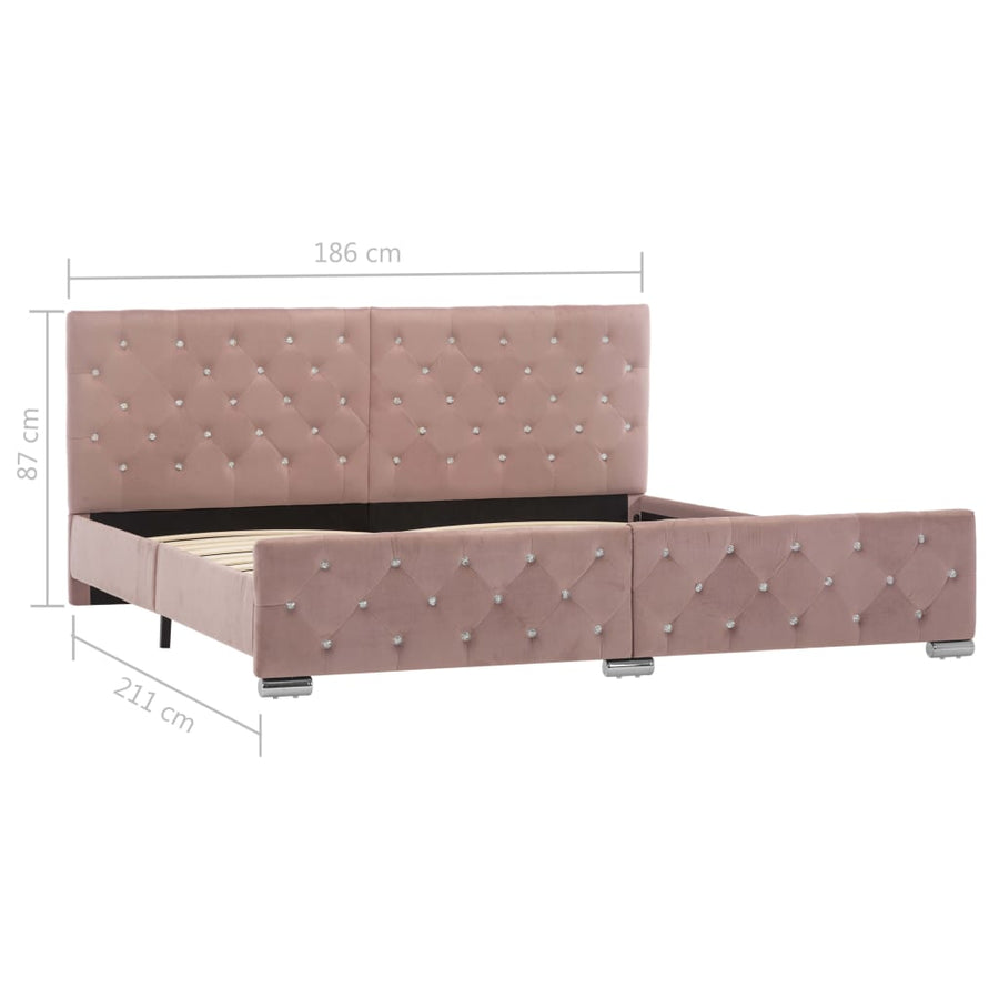 Bedframe Fluweel 180 x 200 cm Roze