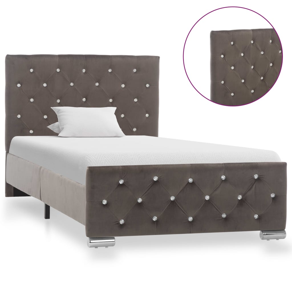 Bedframe Fluweel 90 x 200 cm Grijs