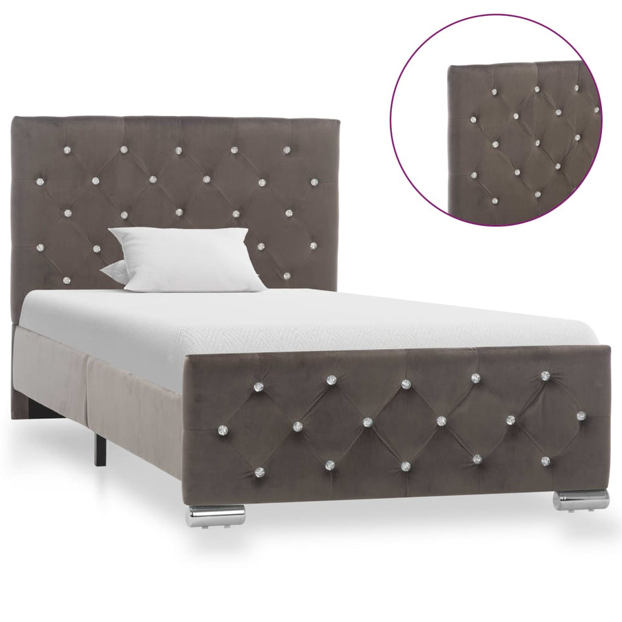 Bedframe Fluweel 90 x 200 cm Grijs