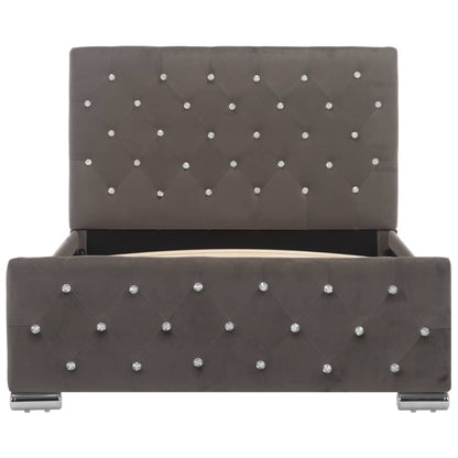 Bedframe fluweel grijs 100x200 cm 100 x 200 cm Grijs