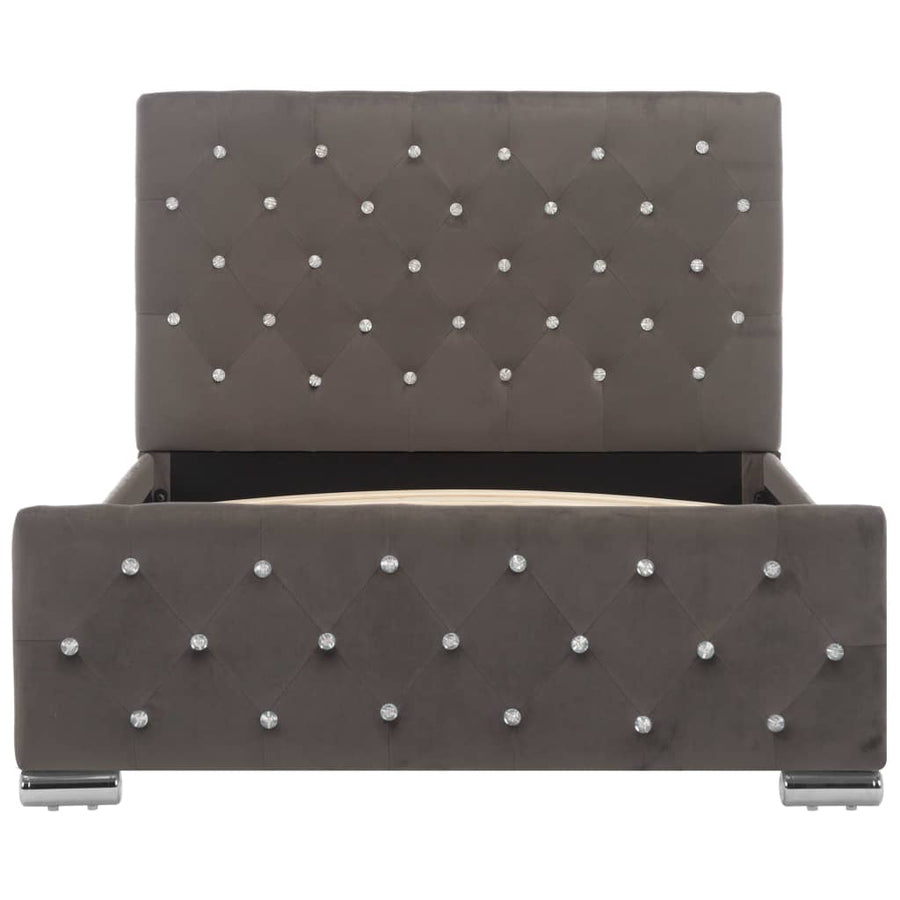 Bedframe fluweel grijs 100x200 cm 100 x 200 cm Grijs