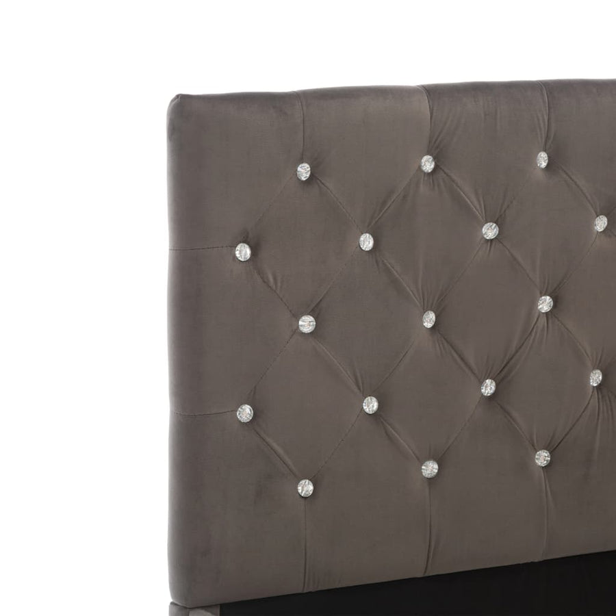 Bedframe fluweel grijs 100x200 cm 100 x 200 cm Grijs
