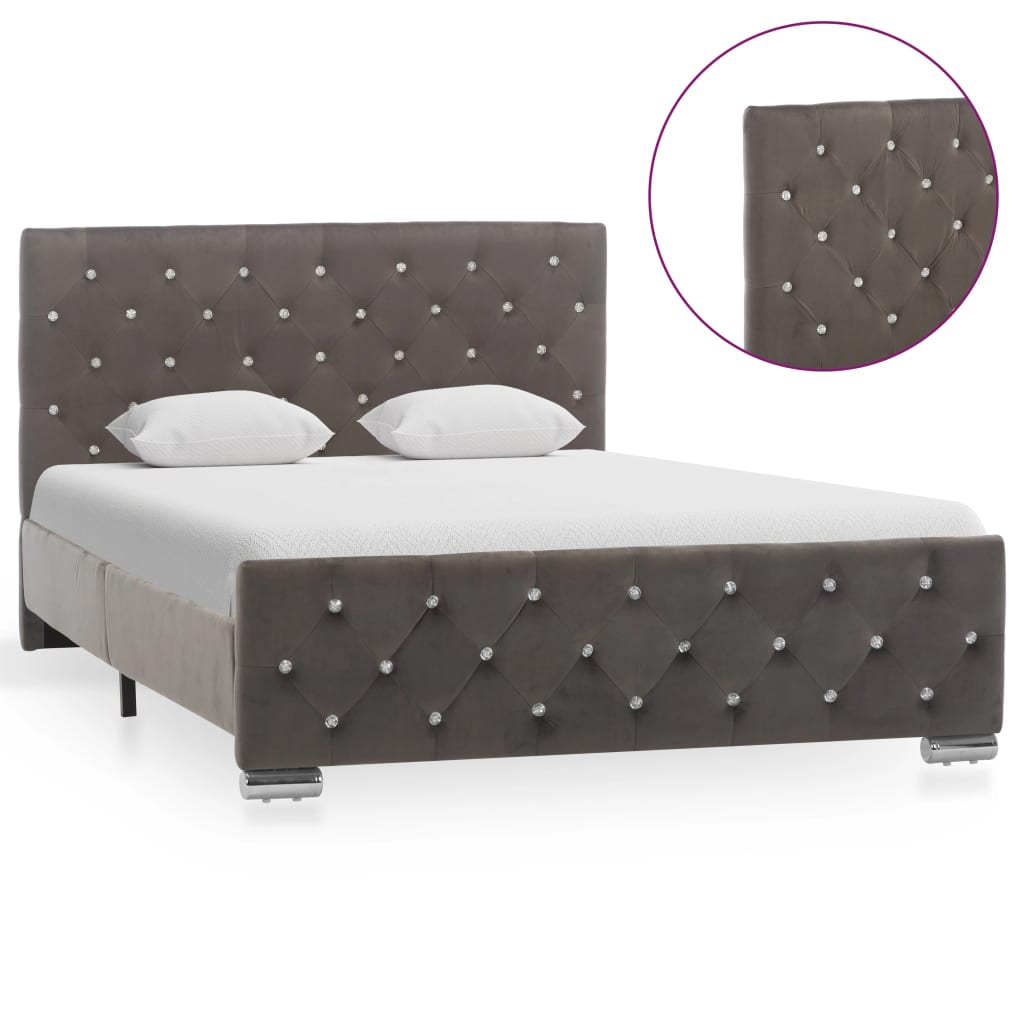 Bedframe Stof 120 x 200 cm Grijs