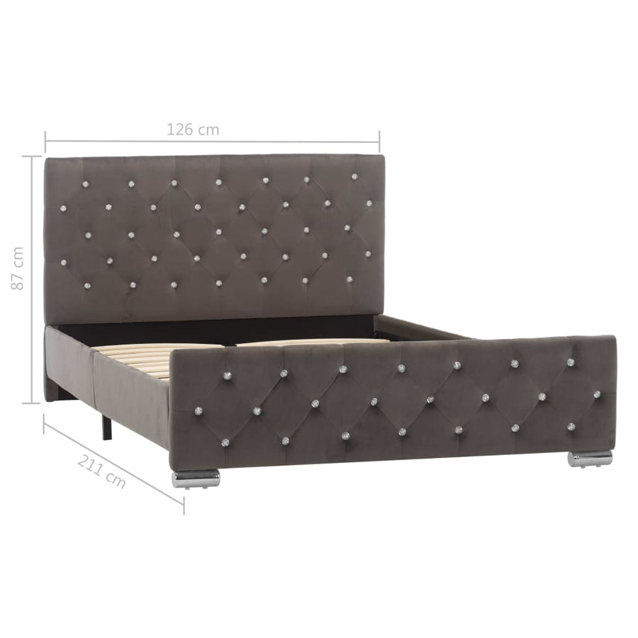 Bedframe Stof 120 x 200 cm Grijs