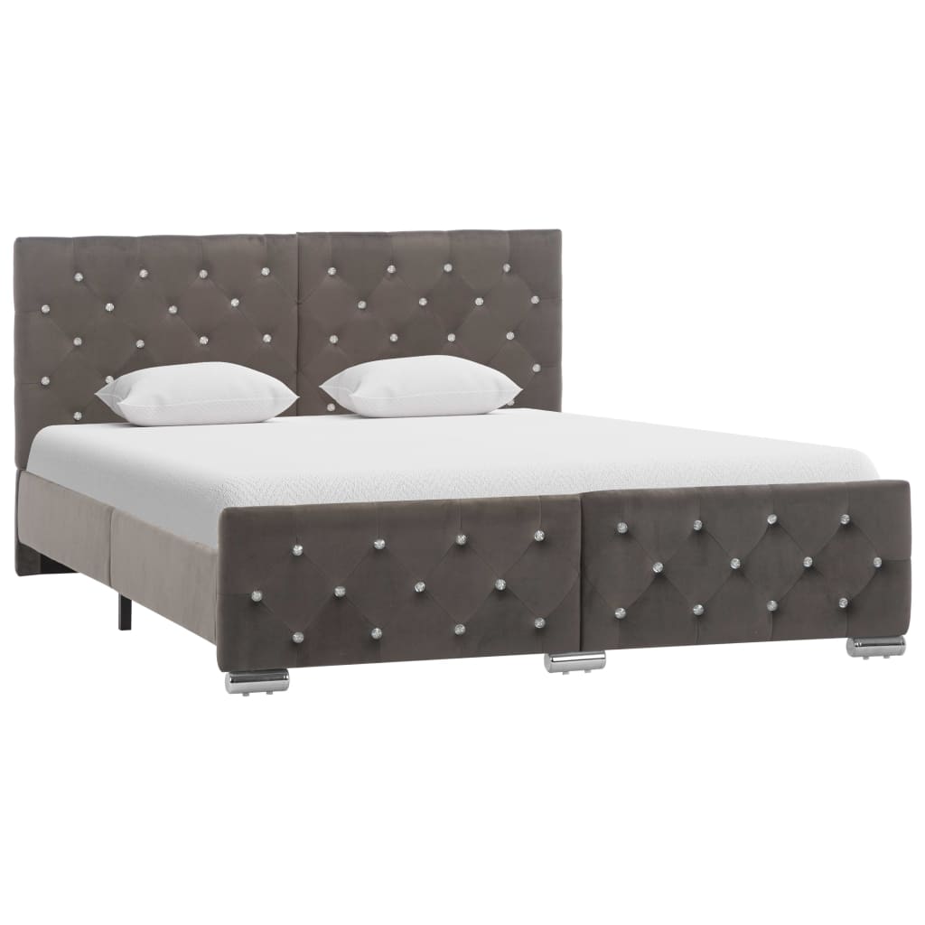 Bedframe Fluweel 140 x 200 cm Grijs