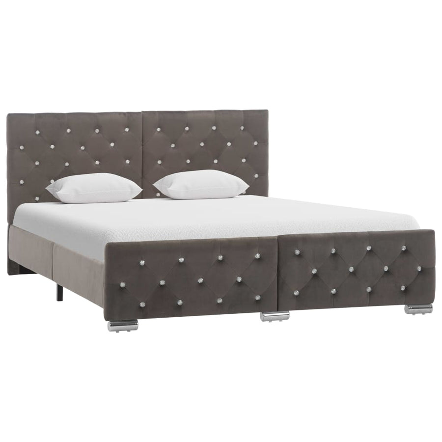 Bedframe Fluweel 140 x 200 cm Grijs