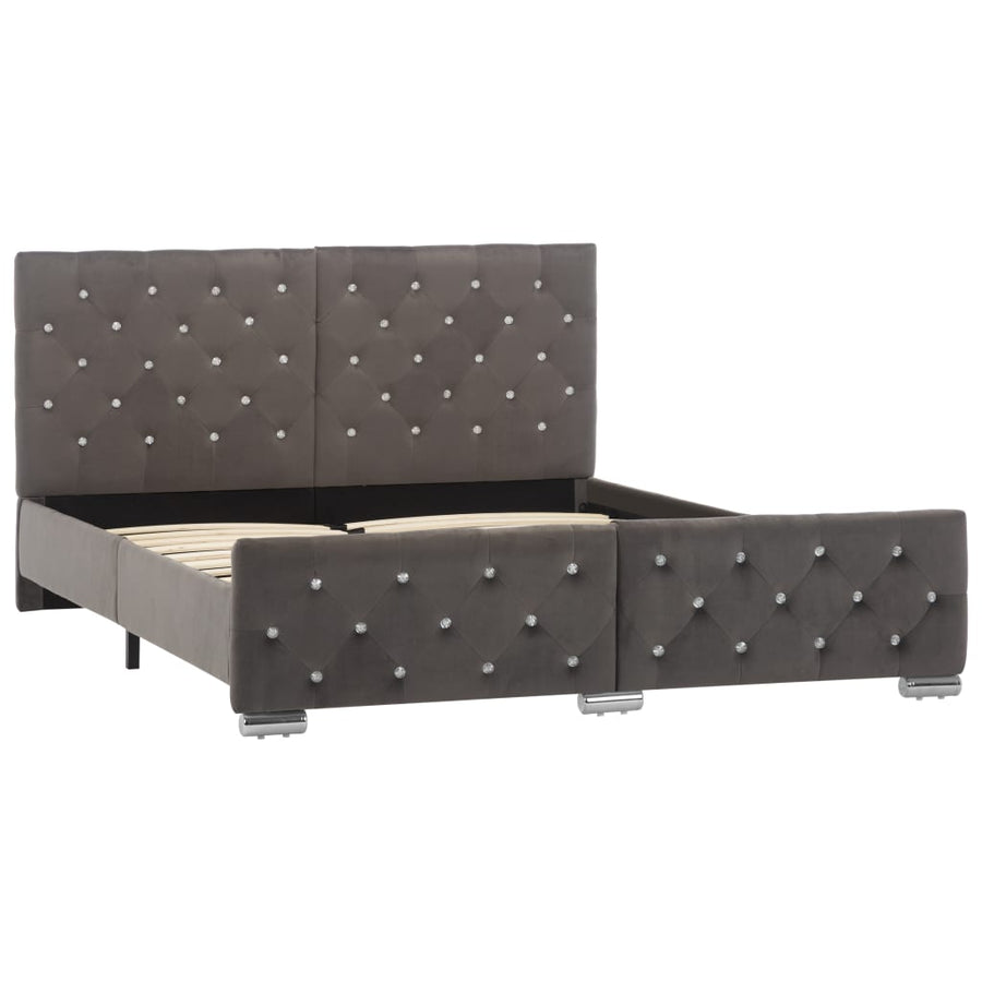 Bedframe Fluweel 140 x 200 cm Grijs