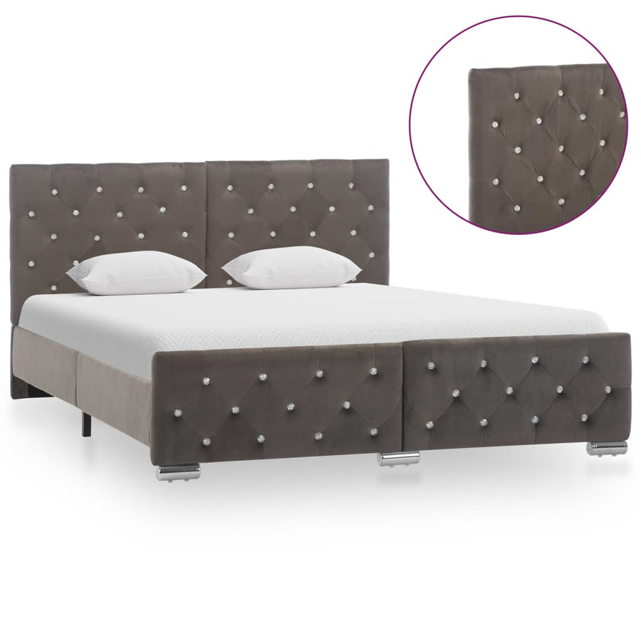 Bedframe Fluweel 140 x 200 cm Grijs