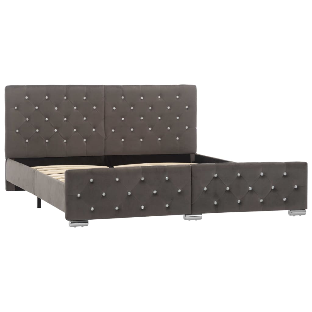 Bedframe Fluweel 160 x 200 cm Grijs