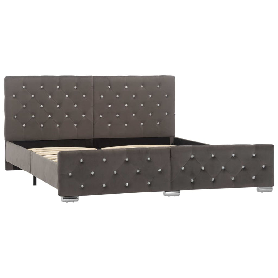 Bedframe Fluweel 160 x 200 cm Grijs