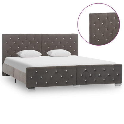 Bedframe Fluweel 160 x 200 cm Grijs