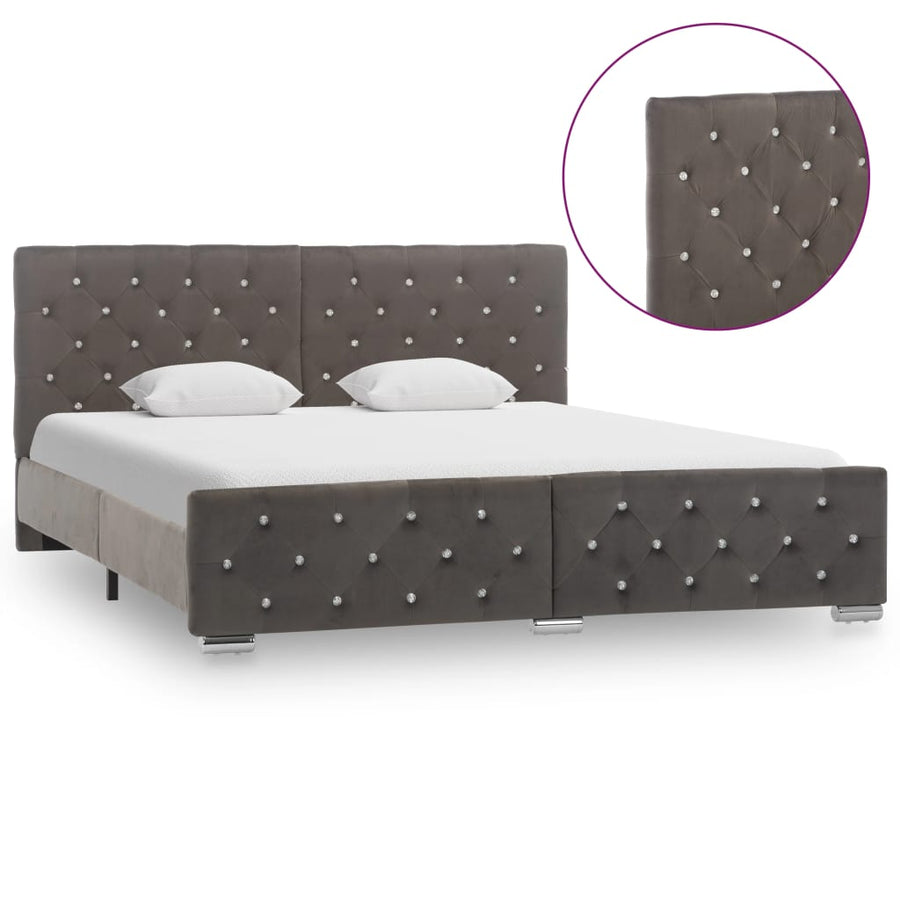 Bedframe Fluweel 160 x 200 cm Grijs