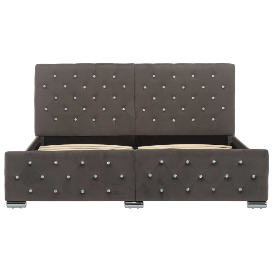 Bedframe Fluweel 160 x 200 cm Grijs