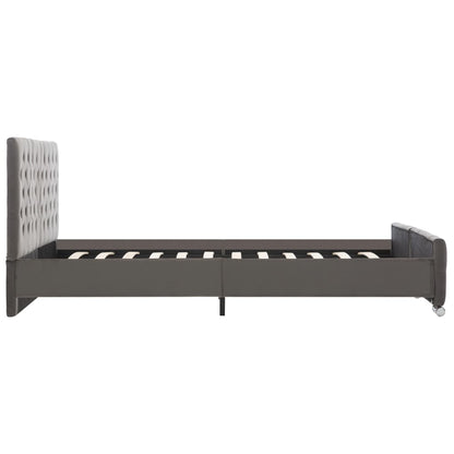 Bedframe Fluweel 160 x 200 cm Grijs
