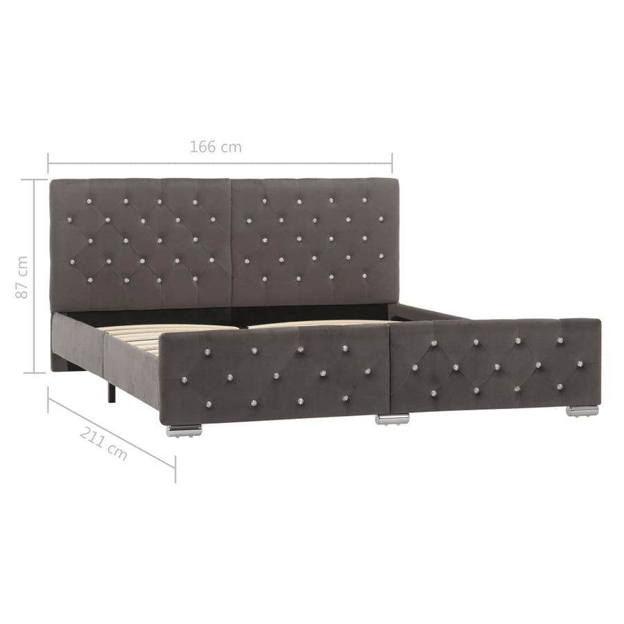 Bedframe Fluweel 160 x 200 cm Grijs