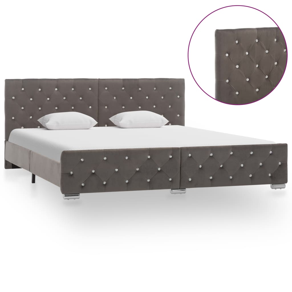 Bedframe Fluweel 180 x 200 cm Grijs