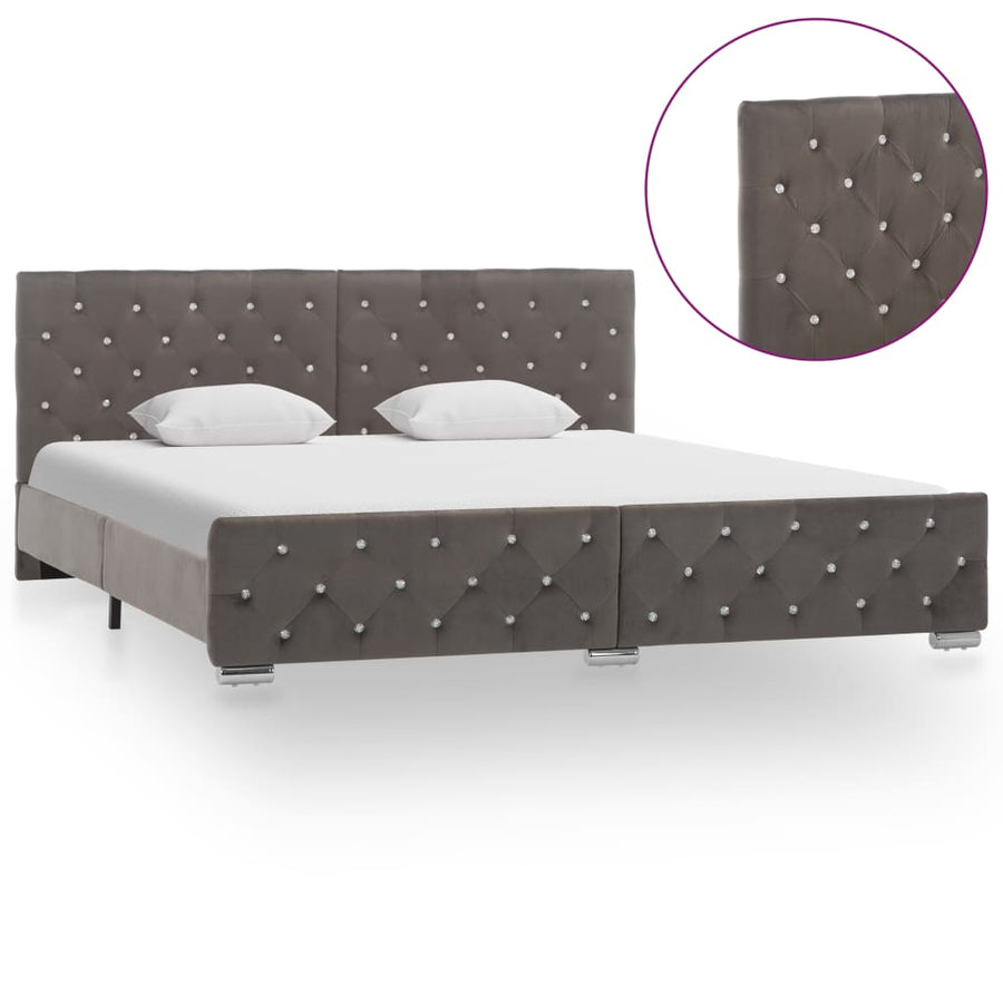 Bedframe Fluweel 180 x 200 cm Grijs