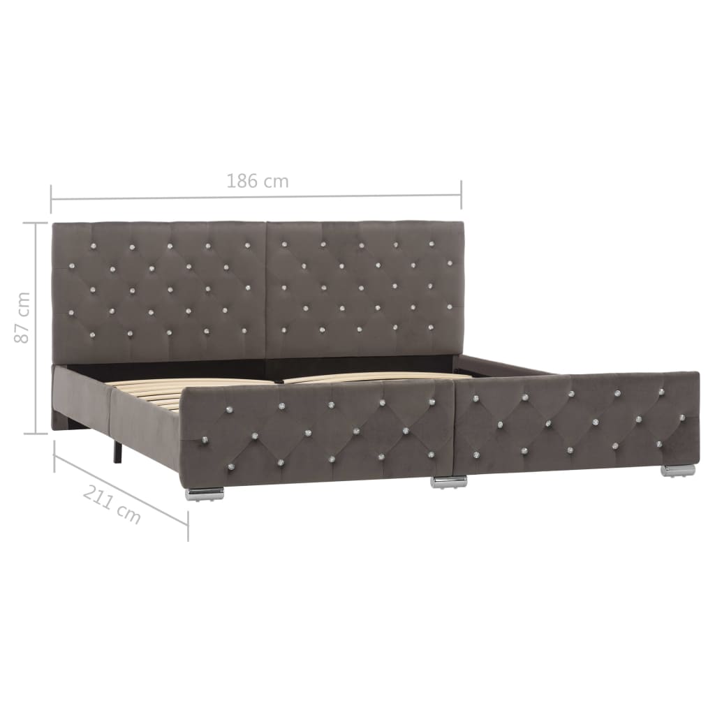 Bedframe Fluweel 180 x 200 cm Grijs