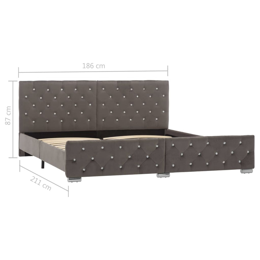 Bedframe Fluweel 180 x 200 cm Grijs