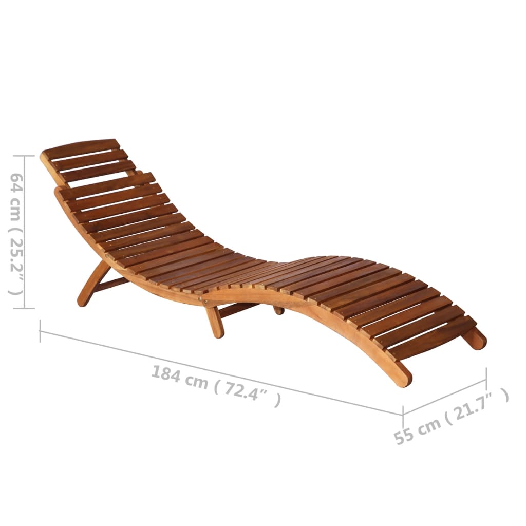 Ligbed Met Tafel Massief Acaciahout Bruin 1 ligbed met tafel