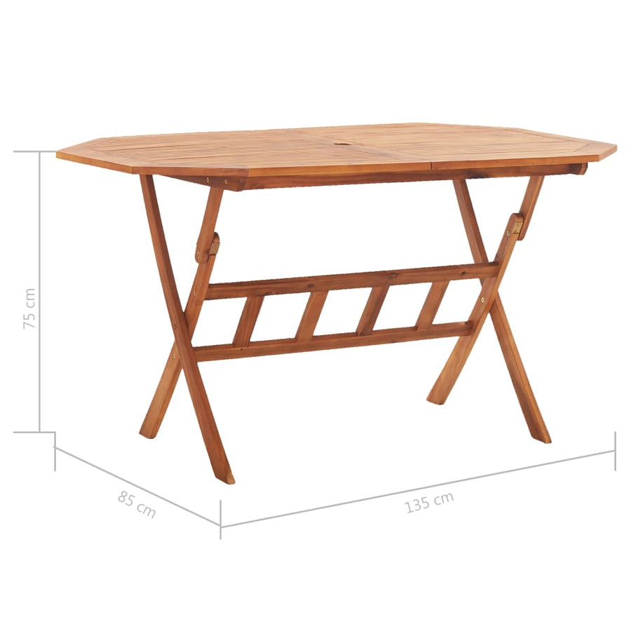 Tuintafel Inklapbaar 135X85X75 Cm Massief Acaciahout
