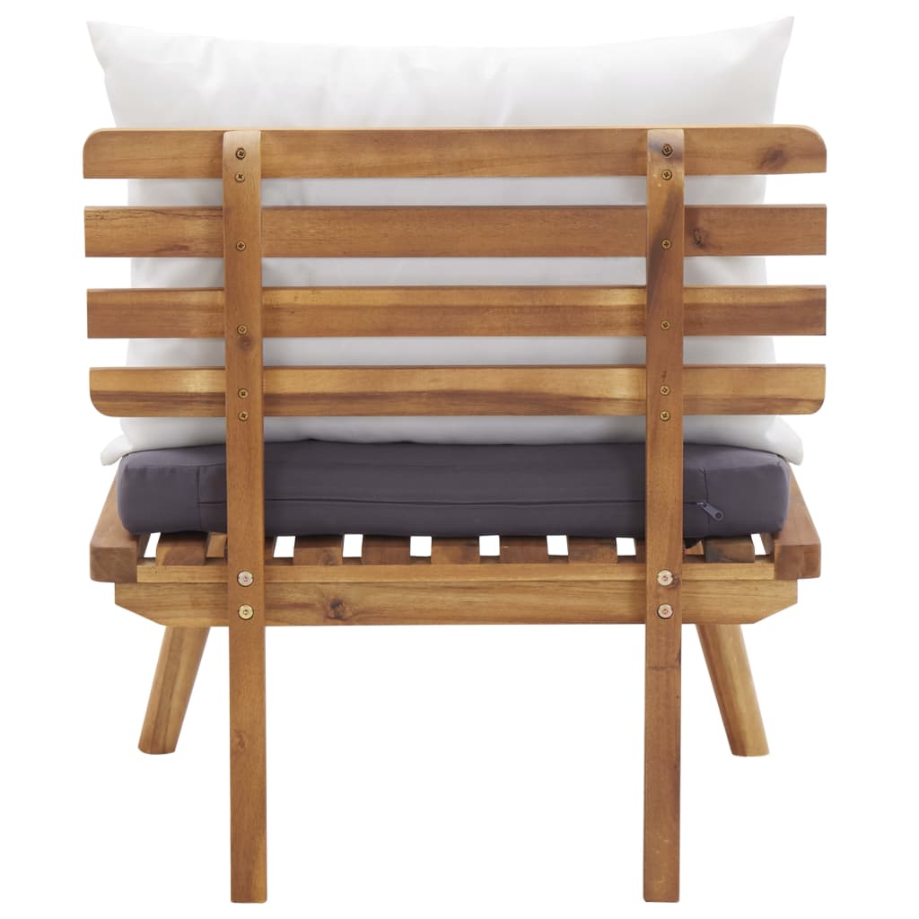 4-Delige Loungeset Met Kussens Massief Acaciahout 1 Bank + 2x Fauteuil + Tafel