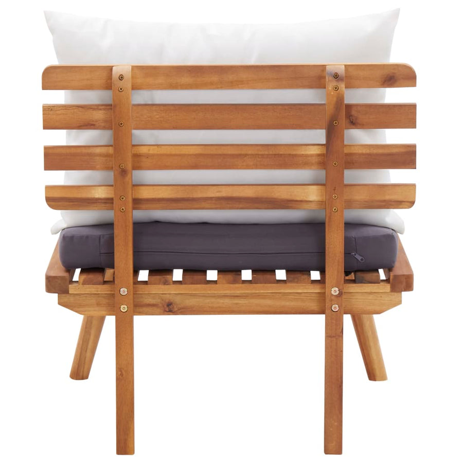 4-Delige Loungeset Met Kussens Massief Acaciahout 1 Bank + 2x Fauteuil + Tafel