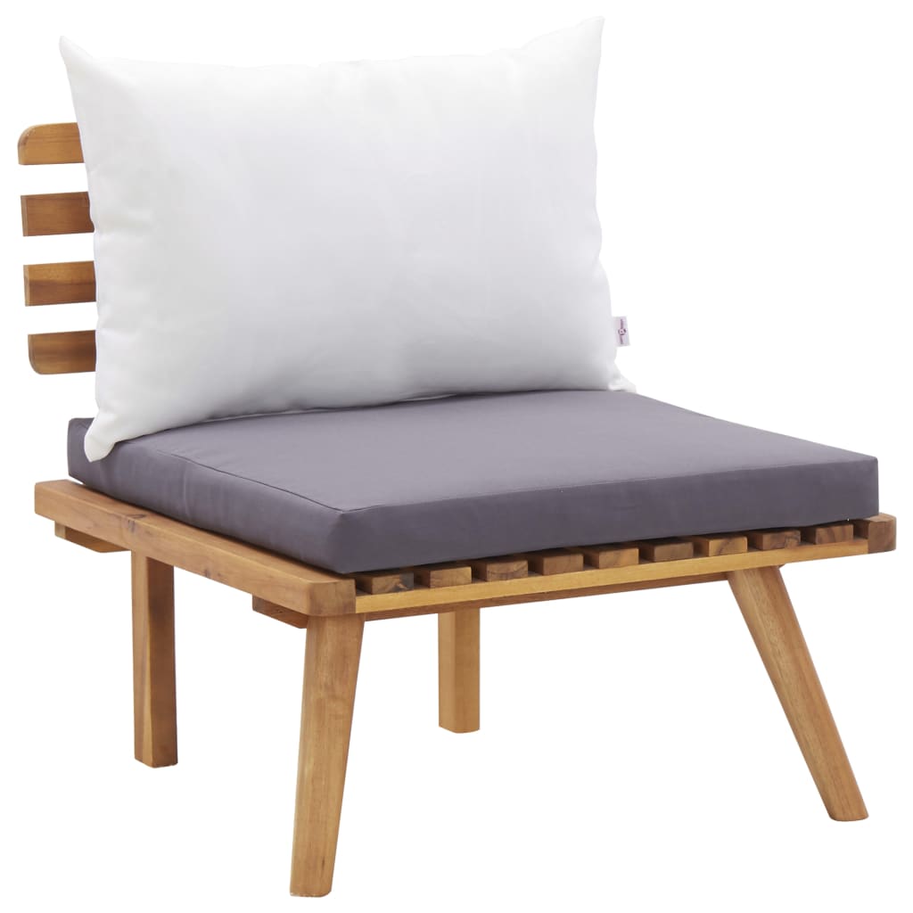 4-Delige Loungeset Met Kussens Massief Acaciahout 1 Bank + 2x Fauteuil + Tafel