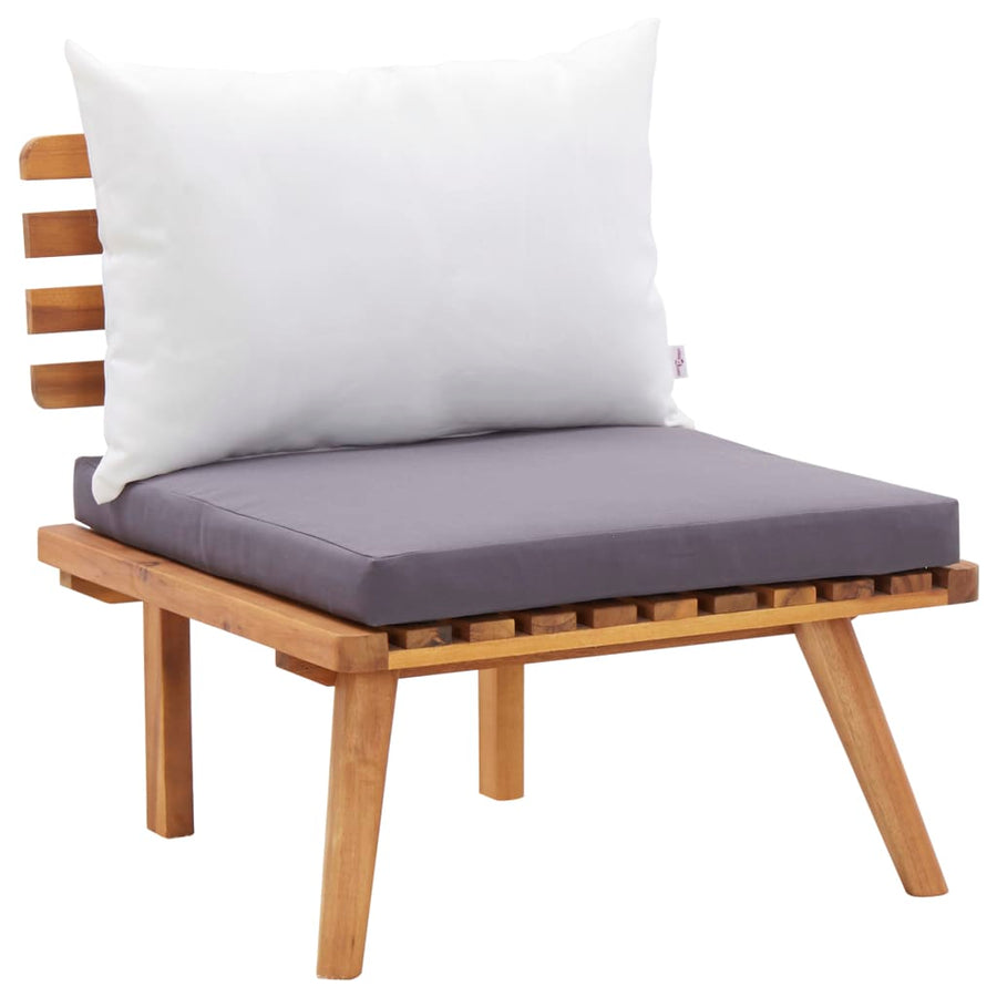 4-Delige Loungeset Met Kussens Massief Acaciahout 1 Bank + 2x Fauteuil + Tafel