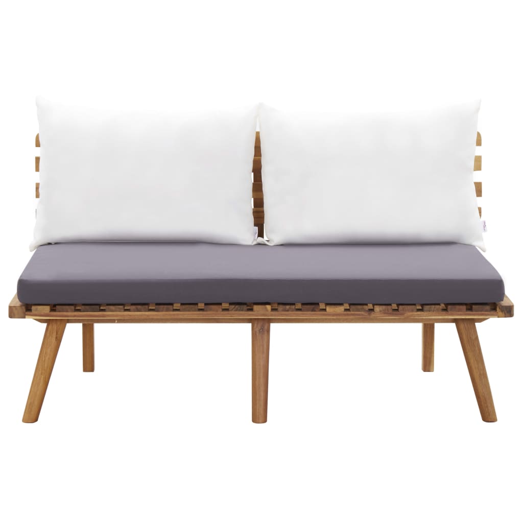 4-Delige Loungeset Met Kussens Massief Acaciahout 1 Bank + 2x Fauteuil + Tafel