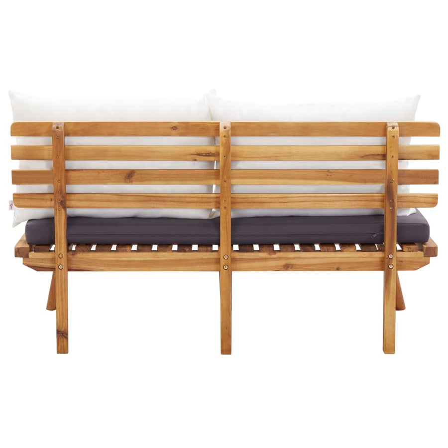 4-Delige Loungeset Met Kussens Massief Acaciahout 1 Bank + 2x Fauteuil + Tafel