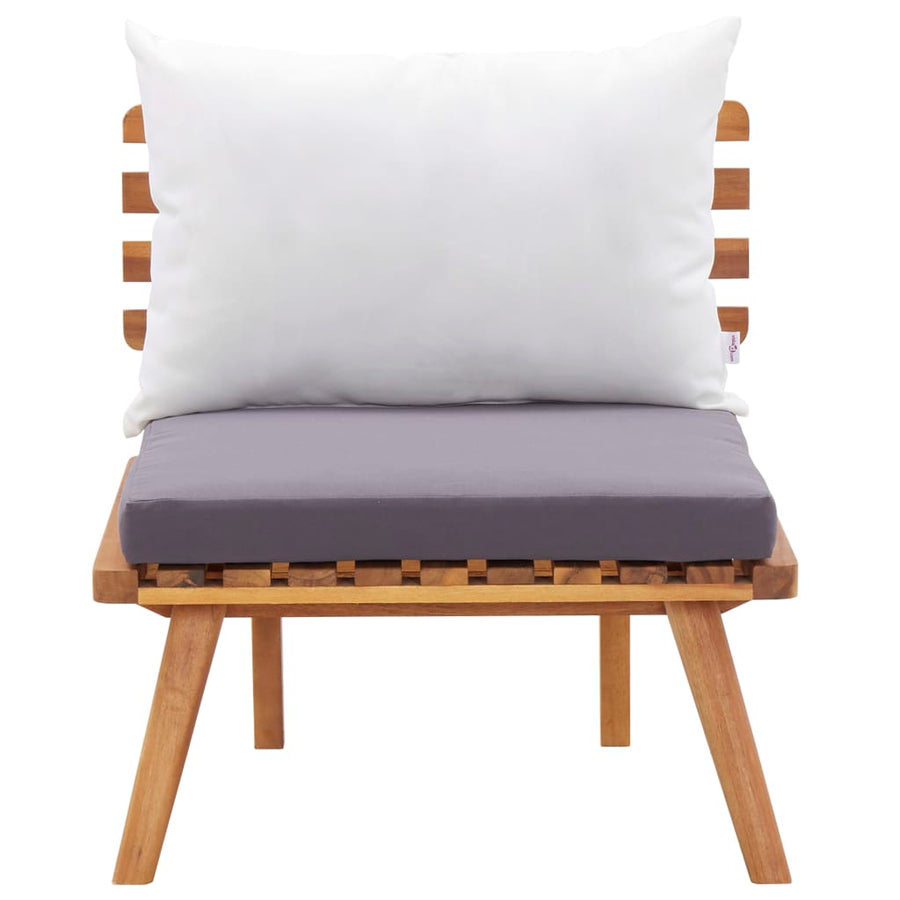 4-Delige Loungeset Met Kussens Massief Acaciahout 1 Bank + 2x Fauteuil + Tafel