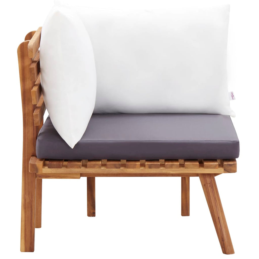 5-Delige Loungeset Massief Acaciahout 1 2x hoek + midden + voetensteun + Tafel