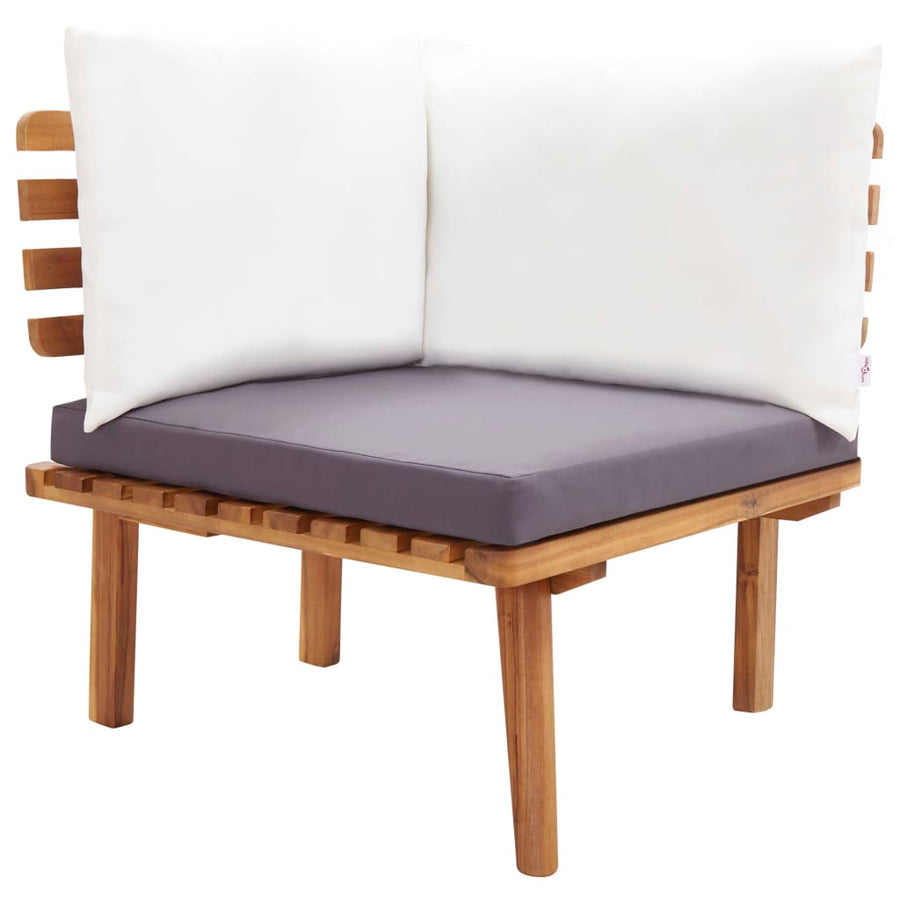 5-Delige Loungeset Massief Acaciahout 1 2x hoek + midden + voetensteun + Tafel