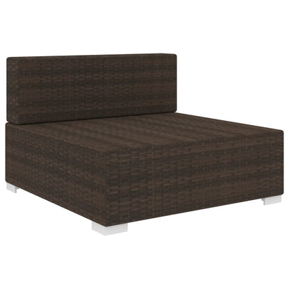 Tuinstoel met kussens middensectie poly rattan bruin