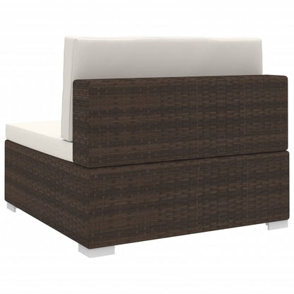 Tuinstoel met kussens middensectie poly rattan bruin
