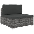 Garden chair with cushion middle section poly rattan grey