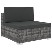 Tuinstoel middensectie poly rattan grijs