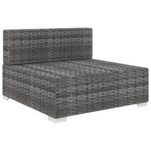 Tuinstoel met kussen middensectie poly rattan grijs