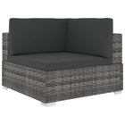 Tuinstoel hoeksectie poly rattan grijs