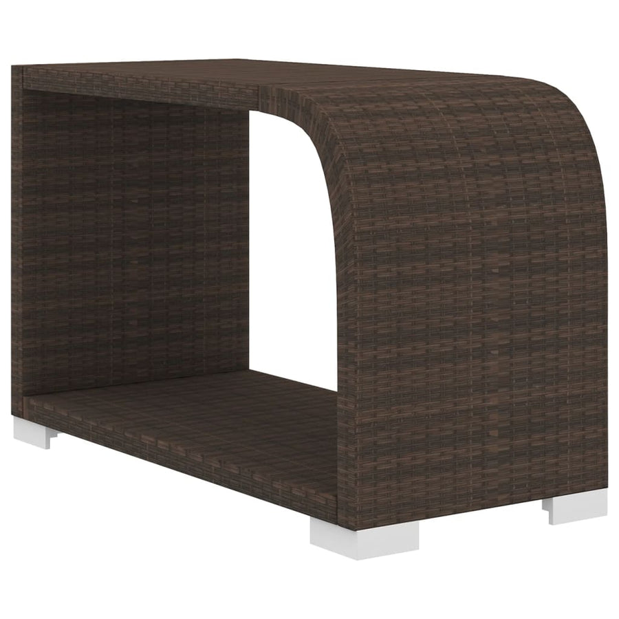 10-delige Loungeset met kussens poly rattan bruin
