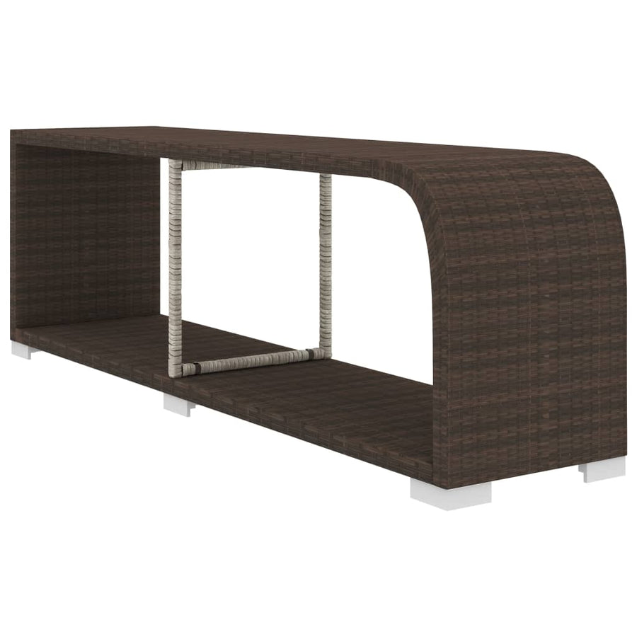 10-delige Loungeset met kussens poly rattan bruin
