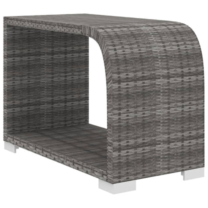 10-delige Loungeset met kussens poly rattan grijs