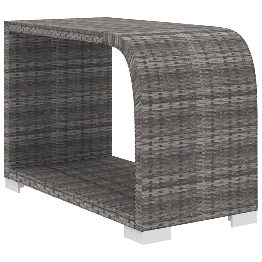 10-delige Loungeset met kussens poly rattan grijs