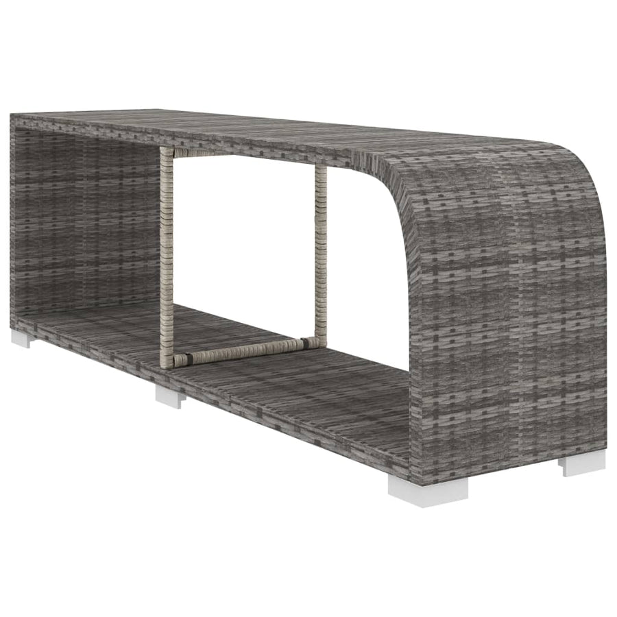 10-delige Loungeset met kussens poly rattan grijs