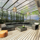 Loungeset 10-delig poly rattan grijs