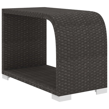10-delige Loungeset met kussens poly rattan zwart