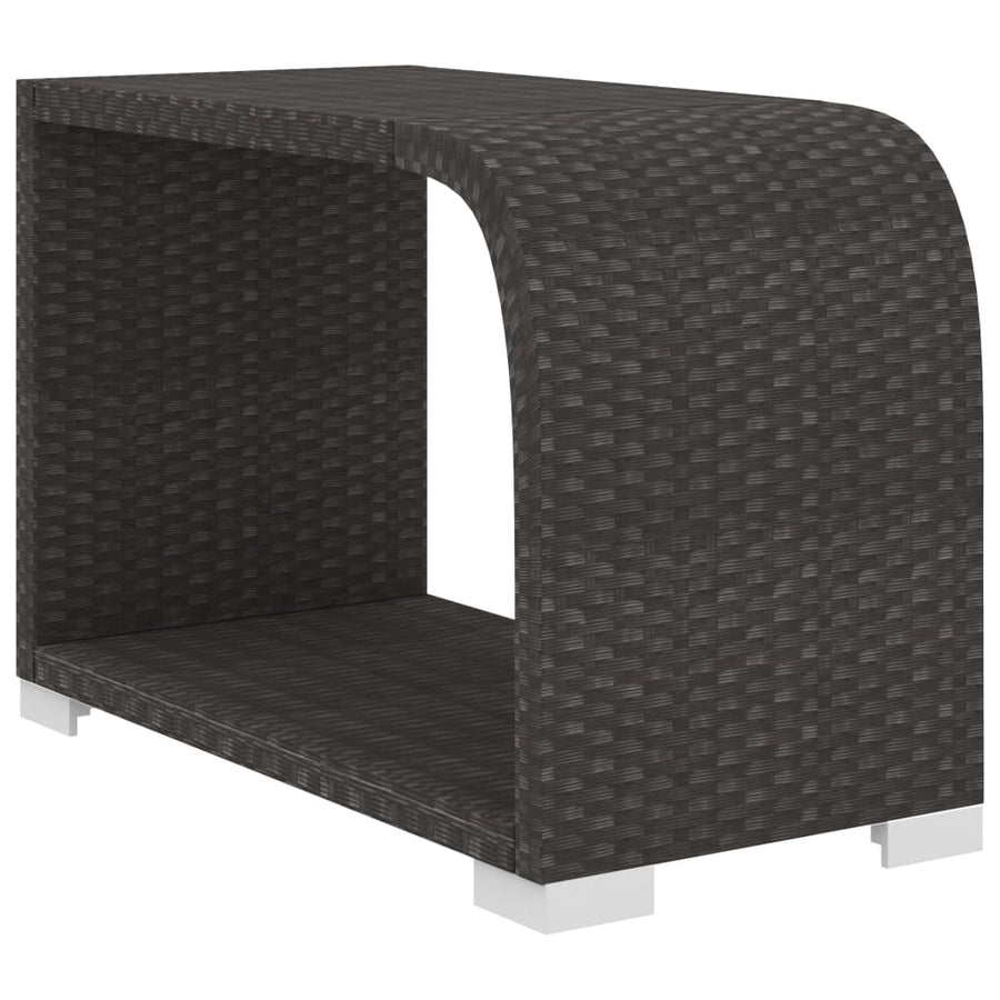 10-delige Loungeset met kussens poly rattan zwart