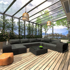 Loungeset 10-delig poly rattan zwart